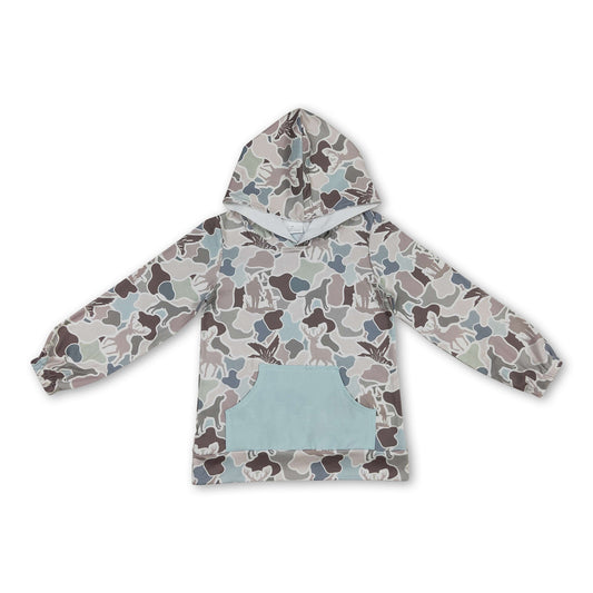 Long sleeves camo deer duck kids boys hoodie